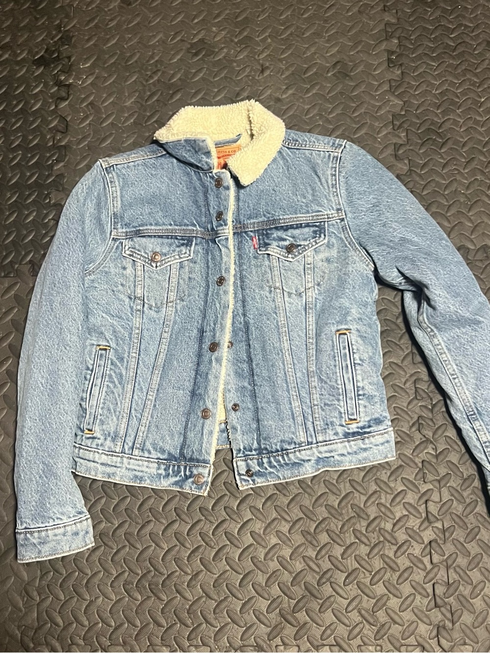 Levi's Denim Jacket with Cream Sherpa Lining and Red Label